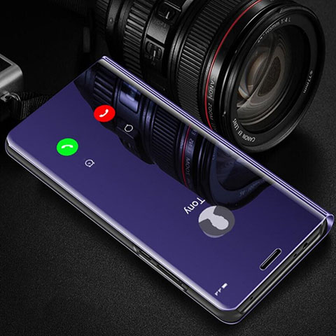 Funda de Cuero Cartera con Soporte Espejo Carcasa para Huawei Honor View 30 5G Morado