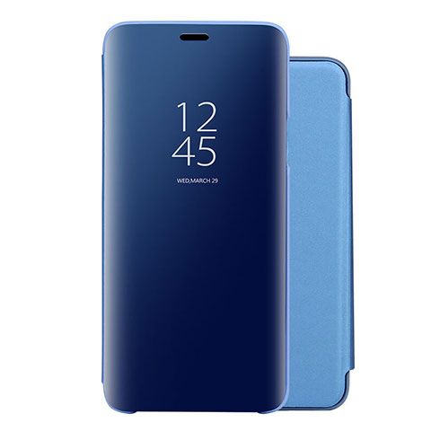 Funda de Cuero Cartera con Soporte Espejo Carcasa para Huawei Nova 5 Azul