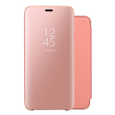 Funda de Cuero Cartera con Soporte Espejo Carcasa para Huawei Nova 5 Oro Rosa