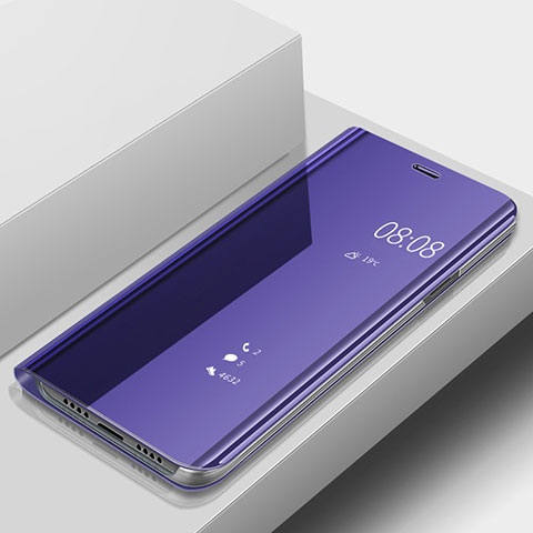 Funda de Cuero Cartera con Soporte Espejo Carcasa para Huawei P20 Lite Morado