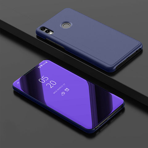 Funda de Cuero Cartera con Soporte Espejo Carcasa para Huawei Y9 (2019) Morado