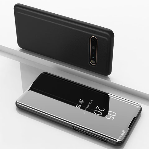 Funda de Cuero Cartera con Soporte Espejo Carcasa para LG V60 ThinQ 5G Negro