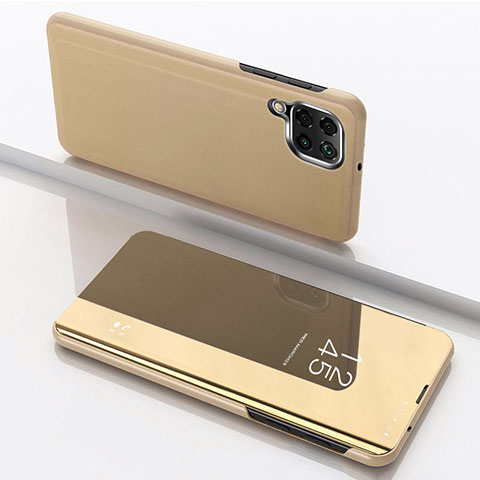 Funda de Cuero Cartera con Soporte Espejo Carcasa para Samsung Galaxy A12 5G Oro