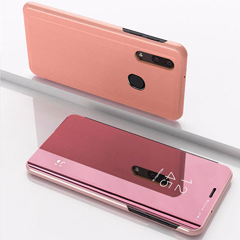 Funda de Cuero Cartera con Soporte Espejo Carcasa para Samsung Galaxy A40 Oro Rosa