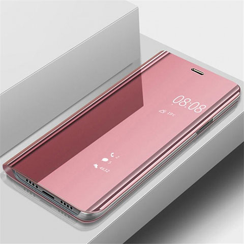 Funda de Cuero Cartera con Soporte Espejo Carcasa para Samsung Galaxy A70 Oro Rosa