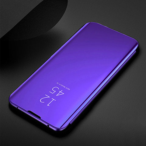 Funda de Cuero Cartera con Soporte Espejo Carcasa para Samsung Galaxy M30s Morado