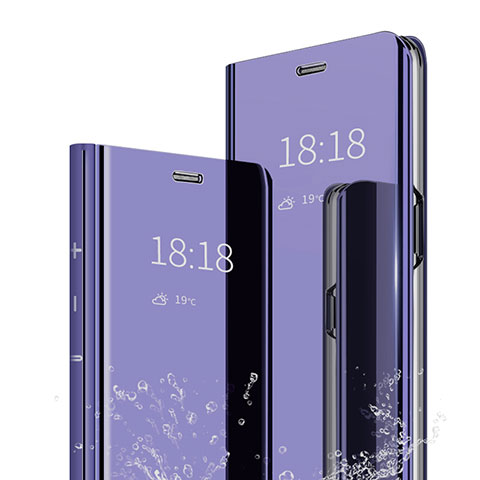 Funda de Cuero Cartera con Soporte Espejo Carcasa para Xiaomi Mi 9 Lite Morado