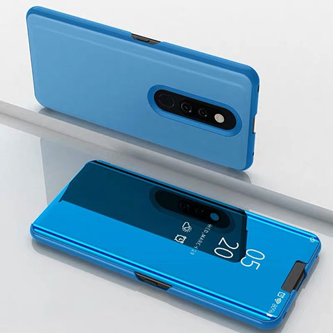 Funda de Cuero Cartera con Soporte Espejo Carcasa para Xiaomi Mi 9T Azul Cielo