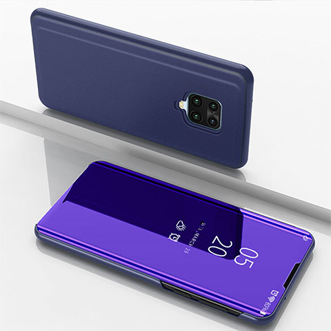 Funda de Cuero Cartera con Soporte Espejo Carcasa para Xiaomi Redmi Note 9 Pro Max Morado