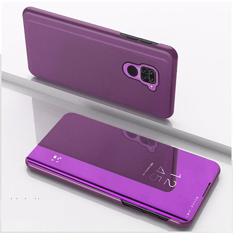 Funda de Cuero Cartera con Soporte Espejo Carcasa QH1 para Xiaomi Redmi 10X 4G Morado