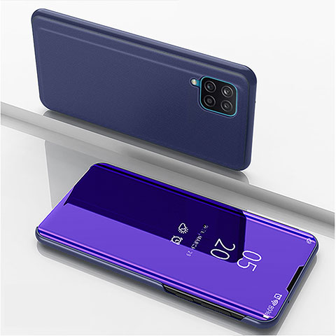 Funda de Cuero Cartera con Soporte Espejo Carcasa ZL1 para Samsung Galaxy A12 5G Morado