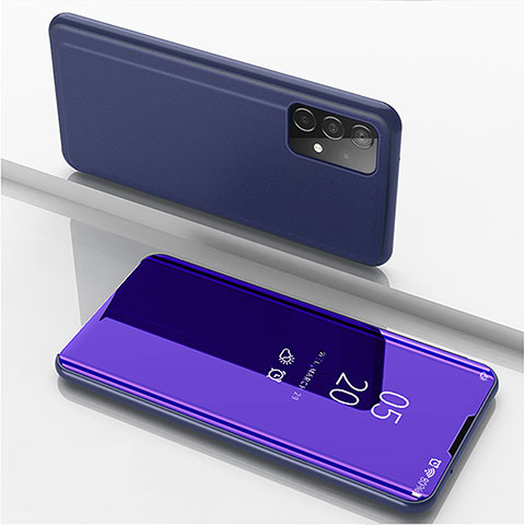 Funda de Cuero Cartera con Soporte Espejo Carcasa ZL1 para Samsung Galaxy A52 5G Morado