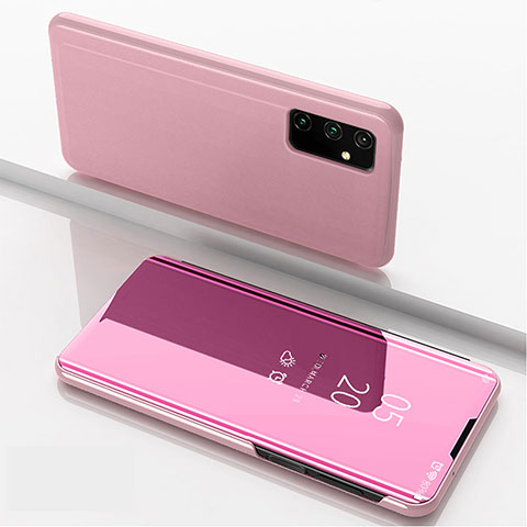 Funda de Cuero Cartera con Soporte Espejo Carcasa ZL1 para Samsung Galaxy M34 5G Oro Rosa