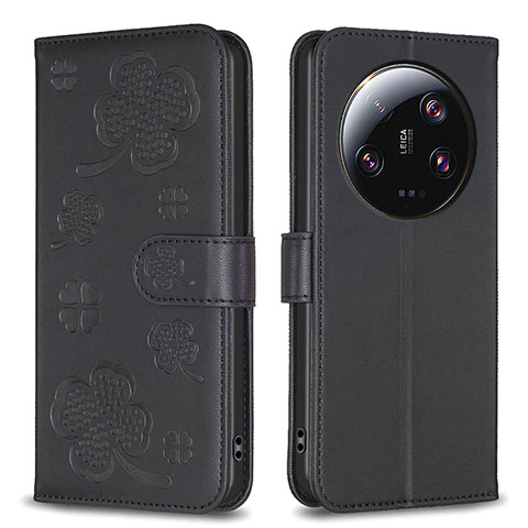 Funda de Cuero Cartera con Soporte Flores Carcasa BF1 para Xiaomi Mi 13 Ultra 5G Negro