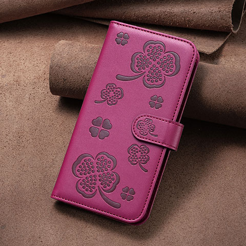 Funda de Cuero Cartera con Soporte Flores Carcasa BF1 para Xiaomi Redmi K60 Pro 5G Rosa Roja