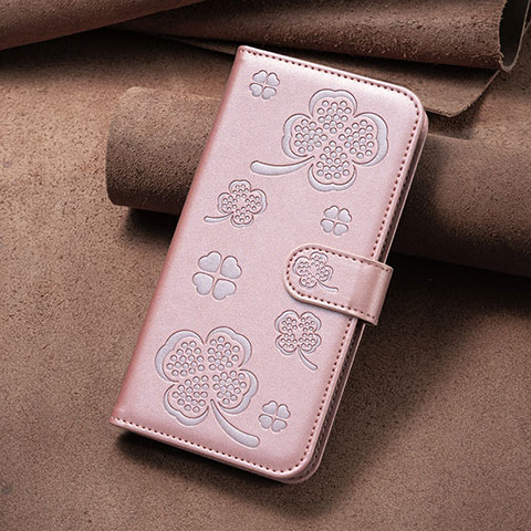 Funda de Cuero Cartera con Soporte Flores Carcasa BF2 para Google Pixel 8a 5G Oro Rosa