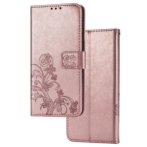 Funda de Cuero Cartera con Soporte Flores Carcasa para Huawei Nova 7 SE 5G Rosa