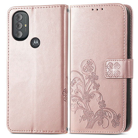 Funda de Cuero Cartera con Soporte Flores Carcasa para Motorola Moto G Play (2023) Rosa