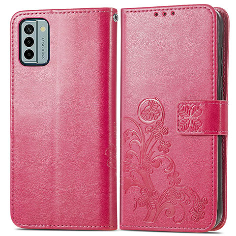 Funda de Cuero Cartera con Soporte Flores Carcasa para Nokia G22 Rosa Roja