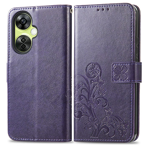 Funda de Cuero Cartera con Soporte Flores Carcasa para Oppo K11x 5G Morado