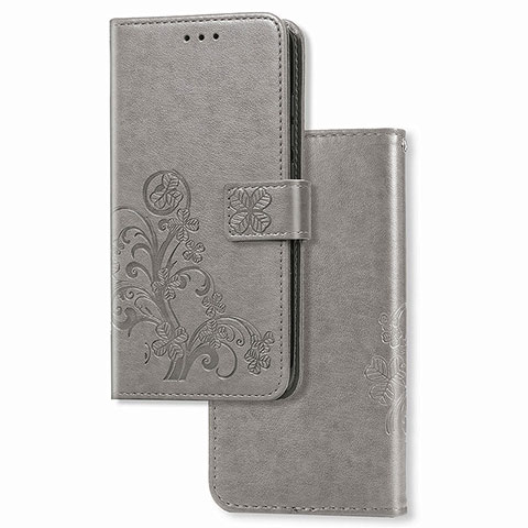 Funda de Cuero Cartera con Soporte Flores Carcasa para Samsung Galaxy A12 5G Gris