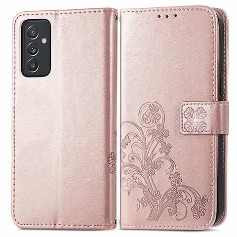 Funda de Cuero Cartera con Soporte Flores Carcasa para Samsung Galaxy A15 4G Rosa