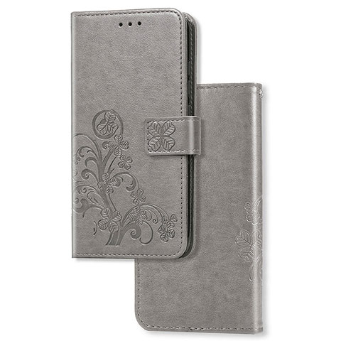 Funda de Cuero Cartera con Soporte Flores Carcasa para Samsung Galaxy A20 SC-02M SCV46 Gris