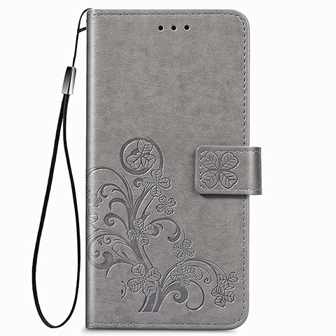 Funda de Cuero Cartera con Soporte Flores Carcasa para Samsung Galaxy A22 4G Gris