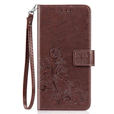 Funda de Cuero Cartera con Soporte Flores Carcasa para Sony Xperia 8 Marron