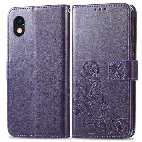 Funda de Cuero Cartera con Soporte Flores Carcasa para Sony Xperia Ace III Morado