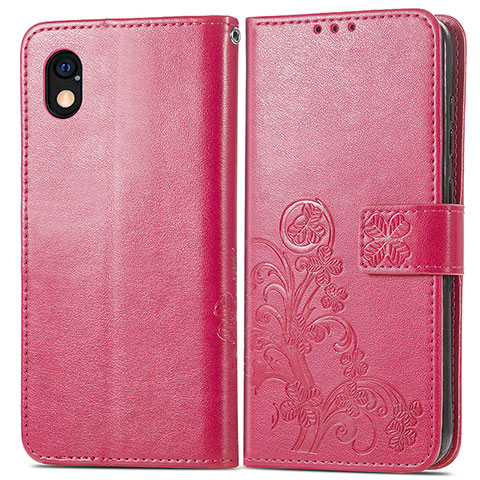 Funda de Cuero Cartera con Soporte Flores Carcasa para Sony Xperia Ace III Rojo