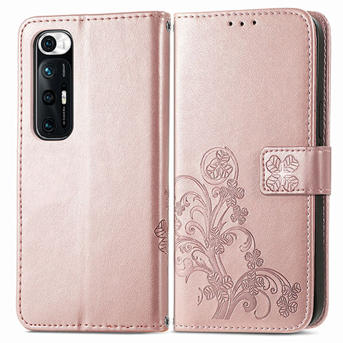 Funda de Cuero Cartera con Soporte Flores Carcasa para Xiaomi Mi 10S 5G Rosa