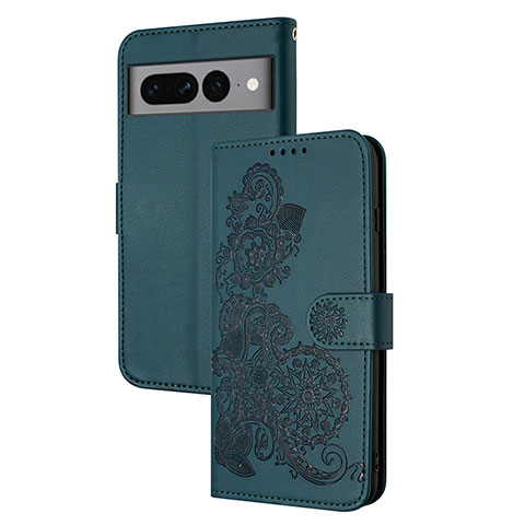 Funda de Cuero Cartera con Soporte Flores Carcasa Y01X para Google Pixel 7 Pro 5G Verde