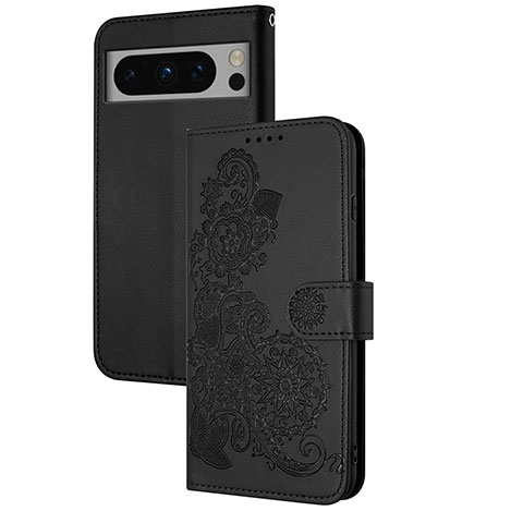 Funda de Cuero Cartera con Soporte Flores Carcasa Y01X para Google Pixel 8 Pro 5G Negro