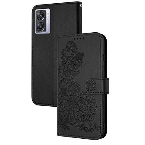 Funda de Cuero Cartera con Soporte Flores Carcasa Y01X para Realme V23i 5G Negro