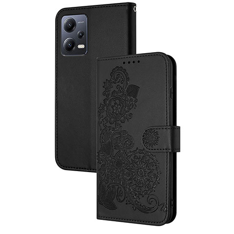 Funda de Cuero Cartera con Soporte Flores Carcasa Y01X para Xiaomi Poco X5 5G Negro