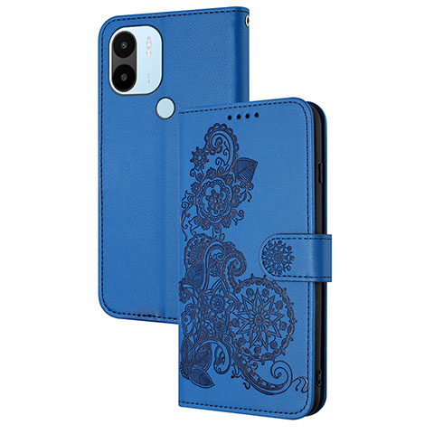 Funda de Cuero Cartera con Soporte Flores Carcasa Y01X para Xiaomi Redmi A1 Plus Azul