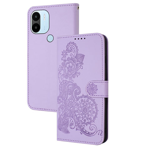 Funda de Cuero Cartera con Soporte Flores Carcasa Y01X para Xiaomi Redmi A1 Plus Morado