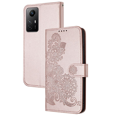 Funda de Cuero Cartera con Soporte Flores Carcasa Y01X para Xiaomi Redmi Note 12S Oro Rosa