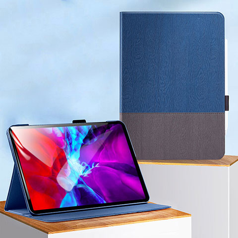 Funda de Cuero Cartera con Soporte L01 para Apple iPad Pro 11 (2021) Azul