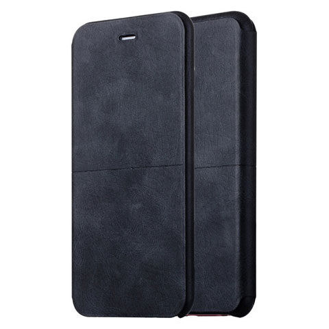 Funda de Cuero Cartera con Soporte L01 para Apple iPhone 6 Plus Negro