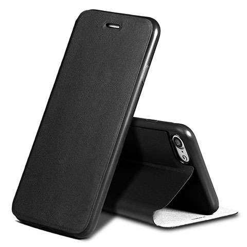 Funda de Cuero Cartera con Soporte L01 para Apple iPhone 8 Negro