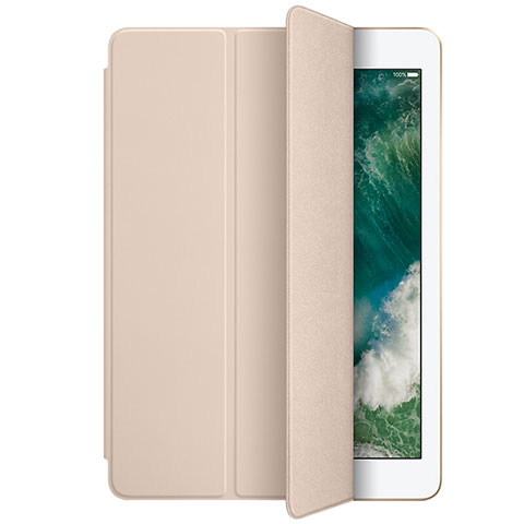 Funda de Cuero Cartera con Soporte L01 para Apple New iPad 9.7 (2018) Oro