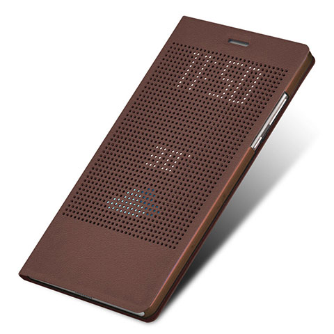 Funda de Cuero Cartera con Soporte L01 para Huawei Honor Note 8 Marron