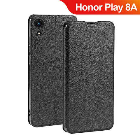 Funda de Cuero Cartera con Soporte L01 para Huawei Honor Play 8A Negro