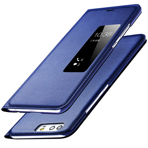 Funda de Cuero Cartera con Soporte L01 para Huawei P9 Plus Azul