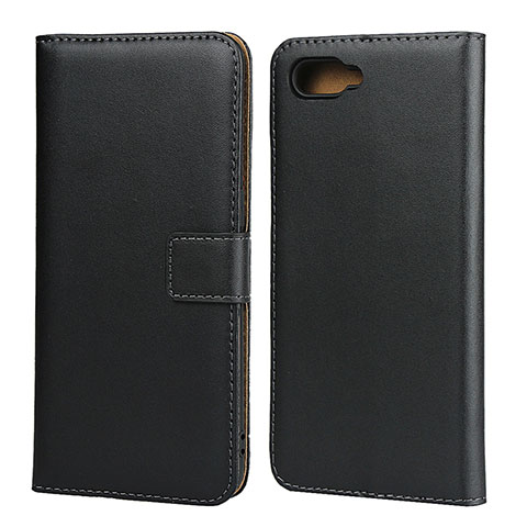 Funda de Cuero Cartera con Soporte L01 para Oppo R17 Neo Negro