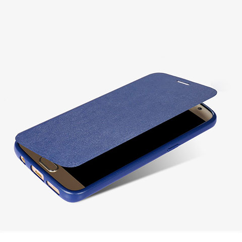 Funda de Cuero Cartera con Soporte L01 para Samsung Galaxy S7 G930F G930FD Azul