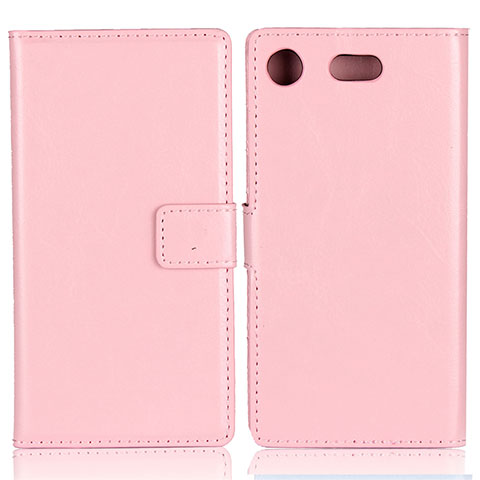 Funda de Cuero Cartera con Soporte L01 para Sony Xperia XZ1 Compact Rosa