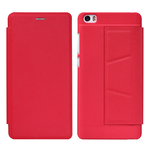 Funda de Cuero Cartera con Soporte L01 para Xiaomi Mi Note Rojo